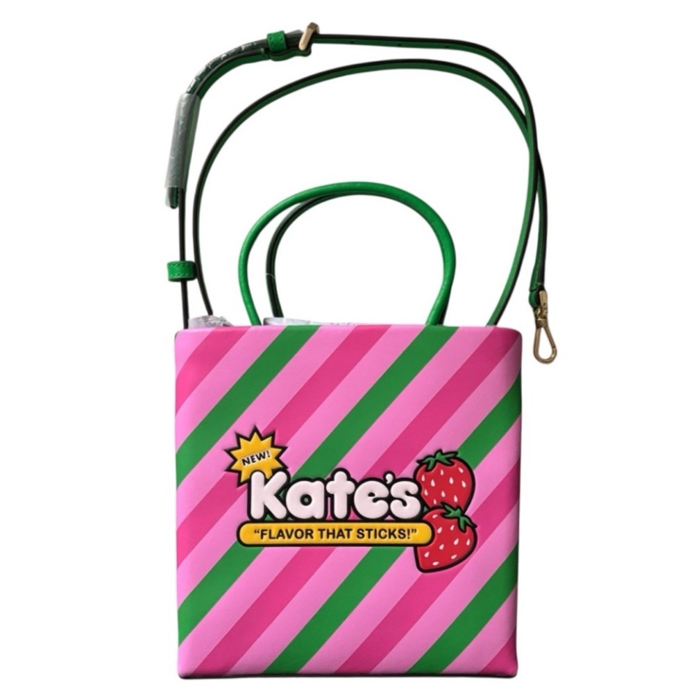 Kate Spade Pink and Green Striped Bag novelty bag